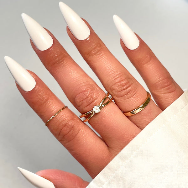 Stiletto Baby White Nails