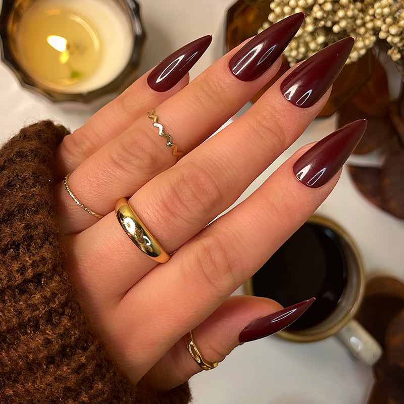 Maroon Nails