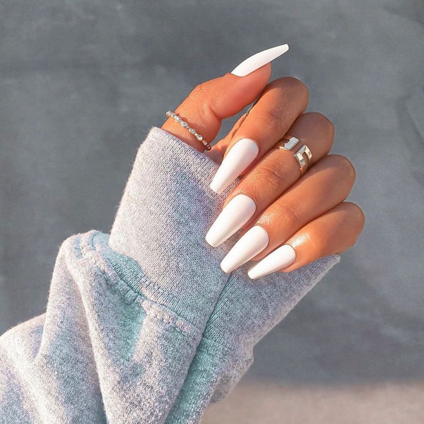 Not So Basic White Nails